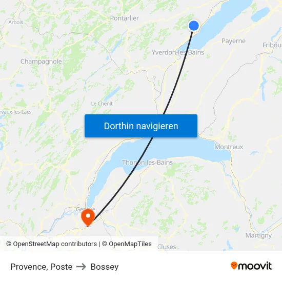 Provence, Poste to Bossey map