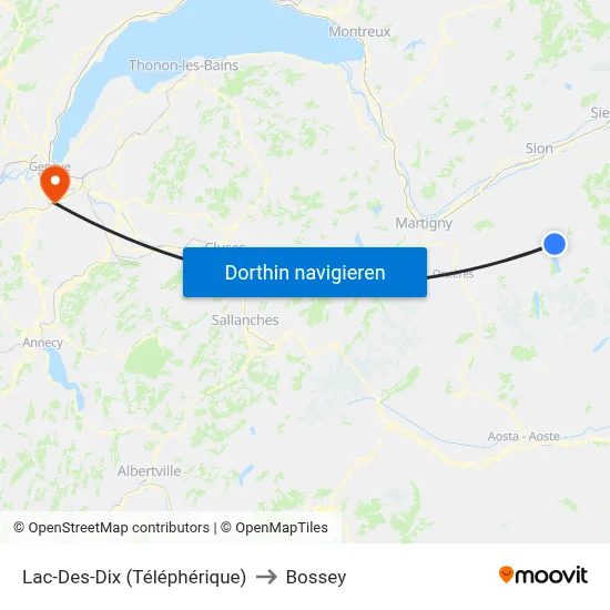 Lac-Des-Dix (Téléphérique) to Bossey map