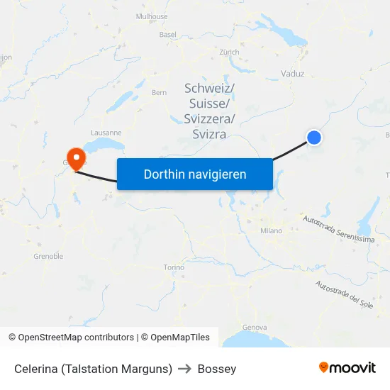 Celerina (Talstation Marguns) to Bossey map
