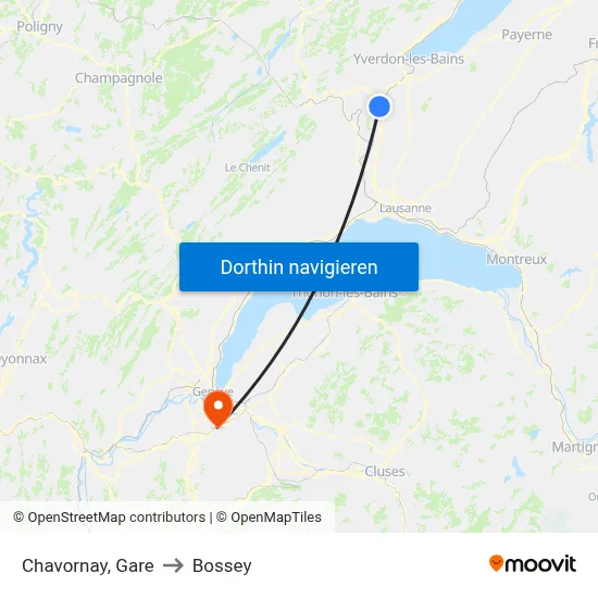 Chavornay, Gare to Bossey map