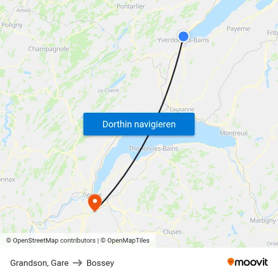 Grandson, Gare to Bossey map