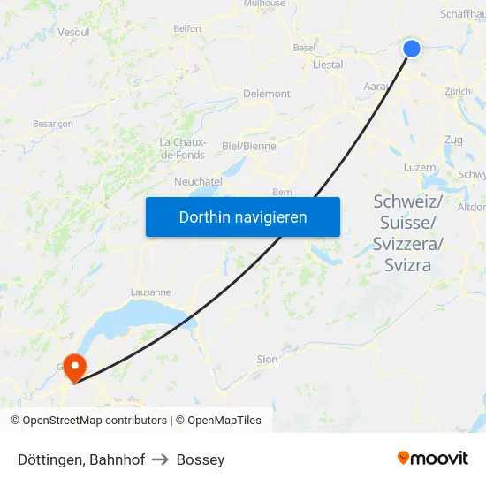Döttingen, Bahnhof to Bossey map