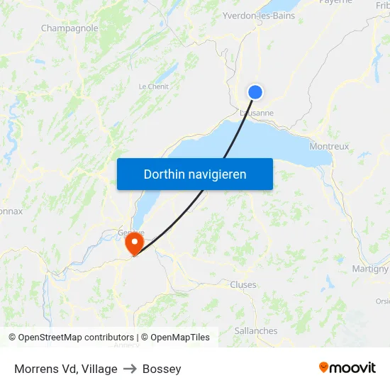 Morrens Vd, Village to Bossey map