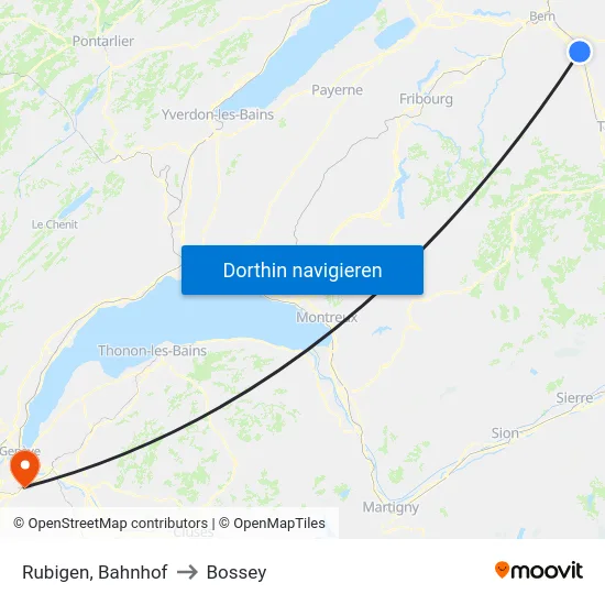 Rubigen, Bahnhof to Bossey map