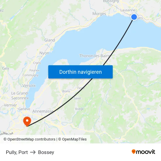 Pully, Port to Bossey map