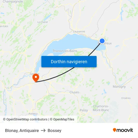 Blonay, Antiquaire to Bossey map