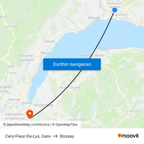 Cery-Fleur-De-Lys, Gare to Bossey map