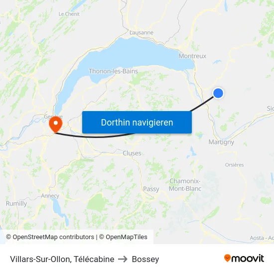 Villars-Sur-Ollon, Télécabine to Bossey map