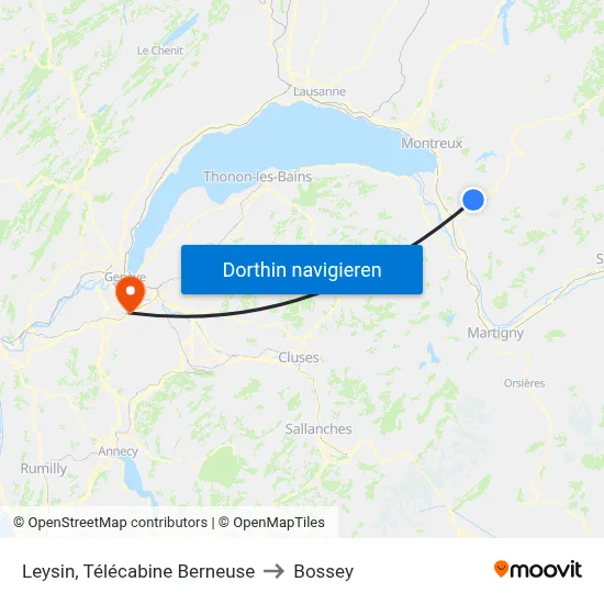 Leysin, Télécabine Berneuse to Bossey map
