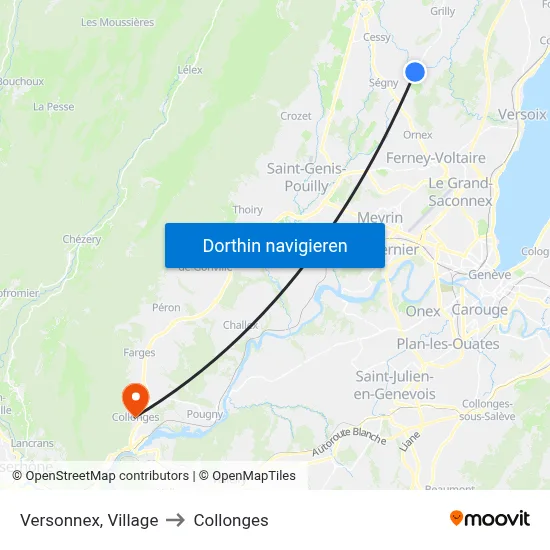Versonnex, Village to Collonges map