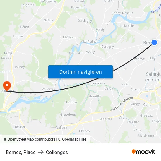 Bernex, Place to Collonges map