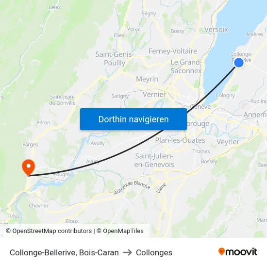 Collonge-Bellerive, Bois-Caran to Collonges map