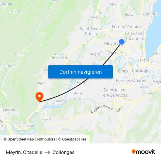 Meyrin, Citadelle to Collonges map