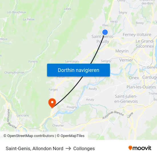 Saint-Genis, Allondon Nord to Collonges map