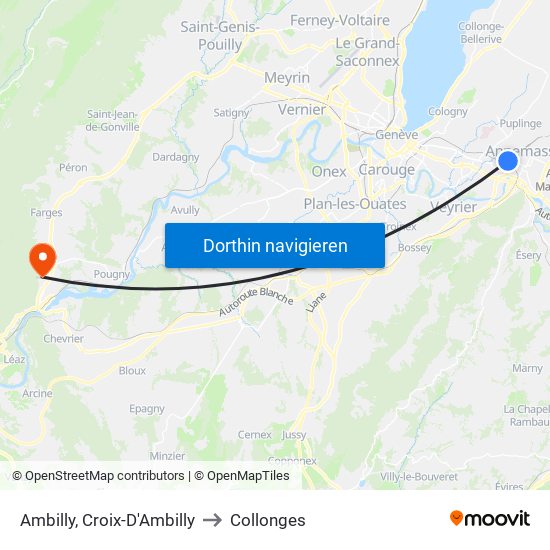 Ambilly, Croix-D'Ambilly to Collonges map