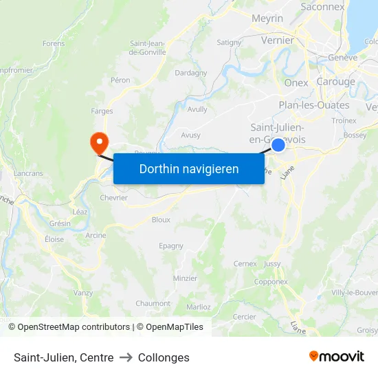 Saint-Julien, Centre to Collonges map