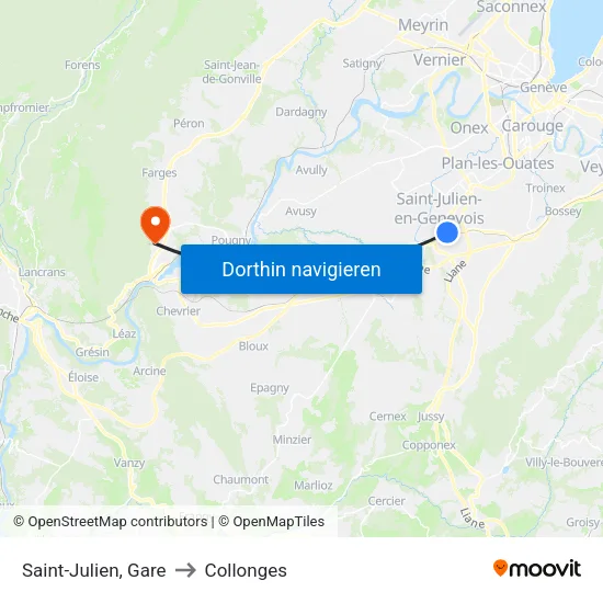 Saint-Julien, Gare to Collonges map