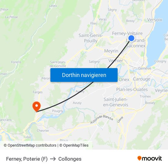 Ferney, Poterie (F) to Collonges map