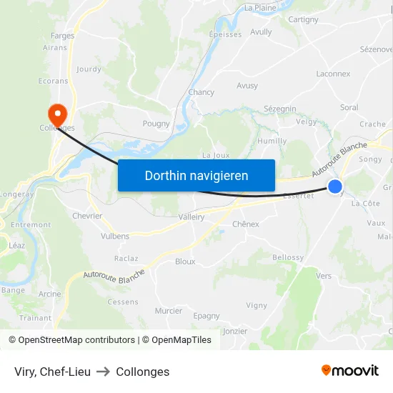 Viry, Chef-Lieu to Collonges map