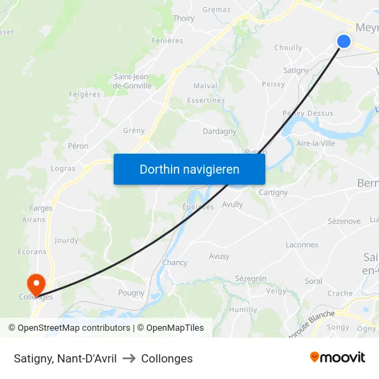 Satigny, Nant-D'Avril to Collonges map
