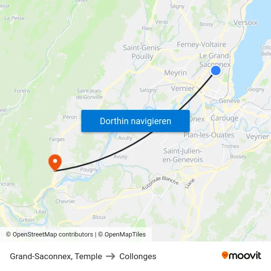 Grand-Saconnex, Temple to Collonges map