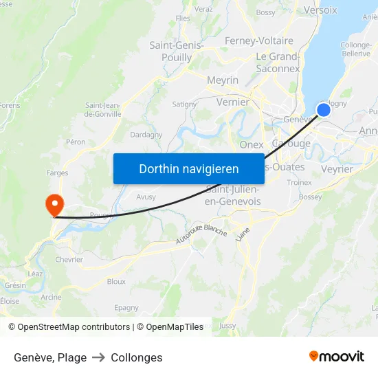 Genève, Plage to Collonges map