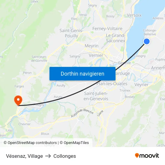 Vésenaz, Village to Collonges map