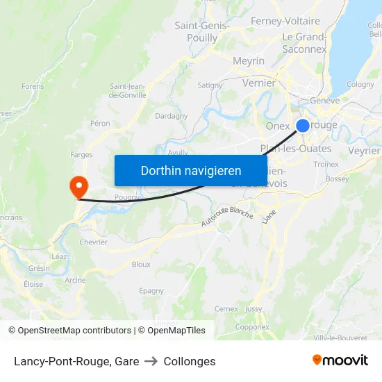 Lancy-Pont-Rouge, Gare to Collonges map