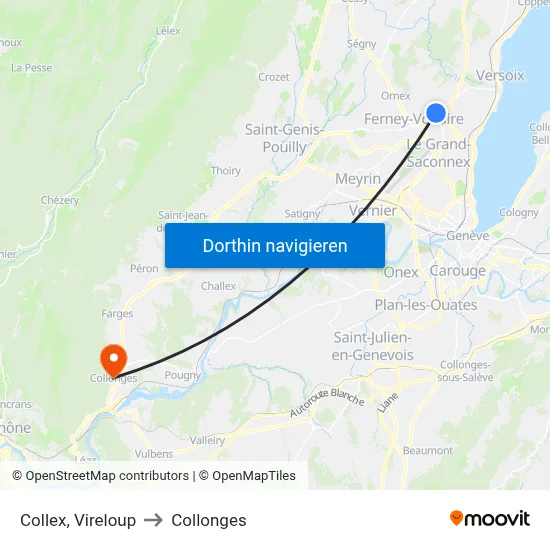 Collex, Vireloup to Collonges map