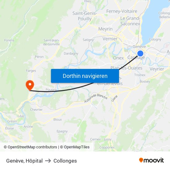 Genève, Hôpital to Collonges map