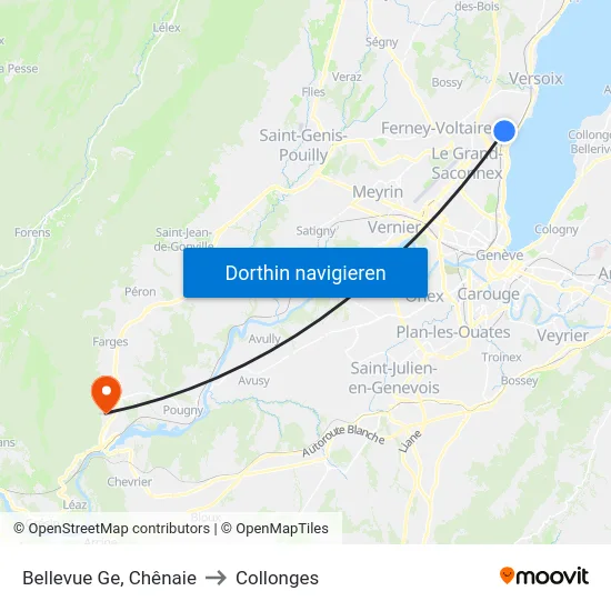 Bellevue Ge, Chênaie to Collonges map
