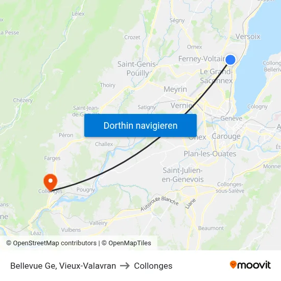 Bellevue Ge, Vieux-Valavran to Collonges map
