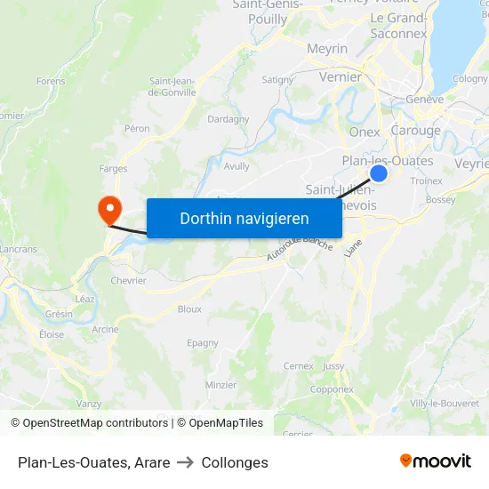 Plan-Les-Ouates, Arare to Collonges map