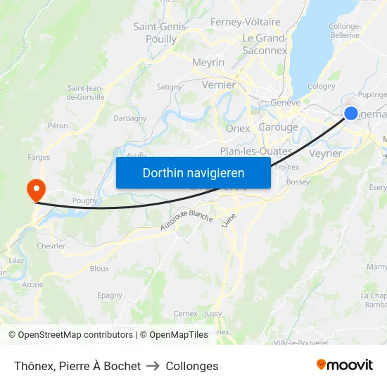 Thônex, Pierre À Bochet to Collonges map