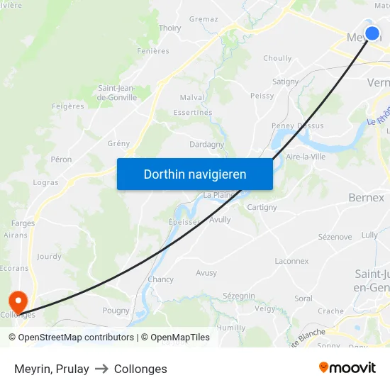 Meyrin, Prulay to Collonges map