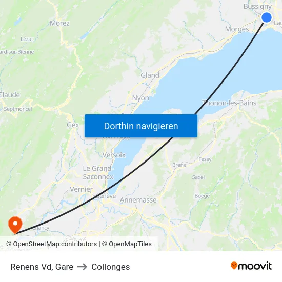 Renens Vd, Gare/Epenex to Collonges map