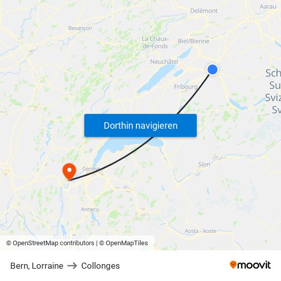 Bern, Lorraine to Collonges map