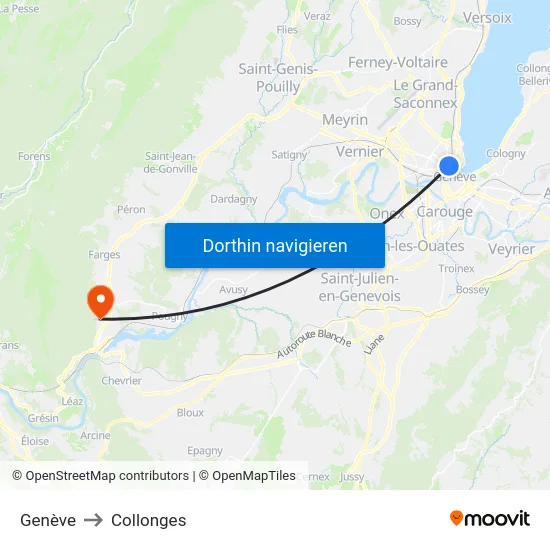 Genève to Collonges map