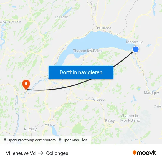 Villeneuve Vd to Collonges map
