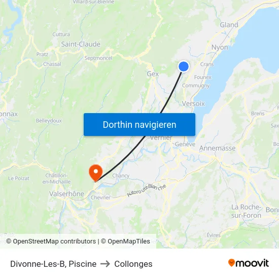 Divonne-Les-B, Piscine to Collonges map