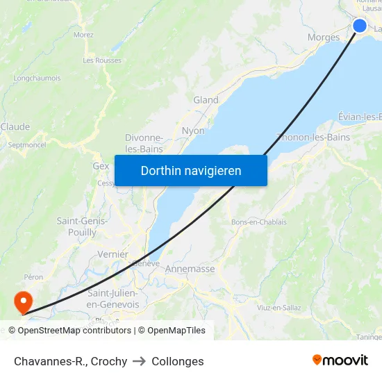 Chavannes-R., Crochy to Collonges map