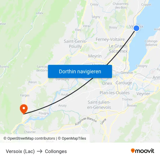 Versoix (Lac) to Collonges map