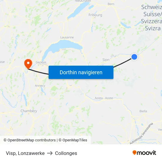 Visp, Lonzawerke to Collonges map