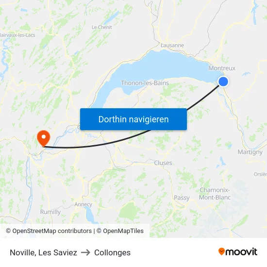 Noville, Les Saviez to Collonges map