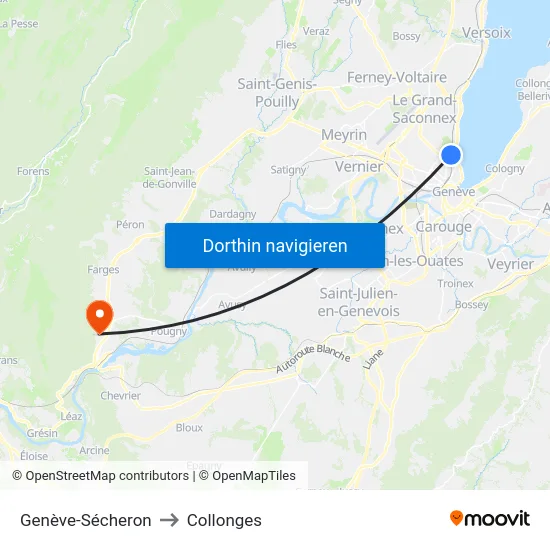 Genève-Sécheron to Collonges map
