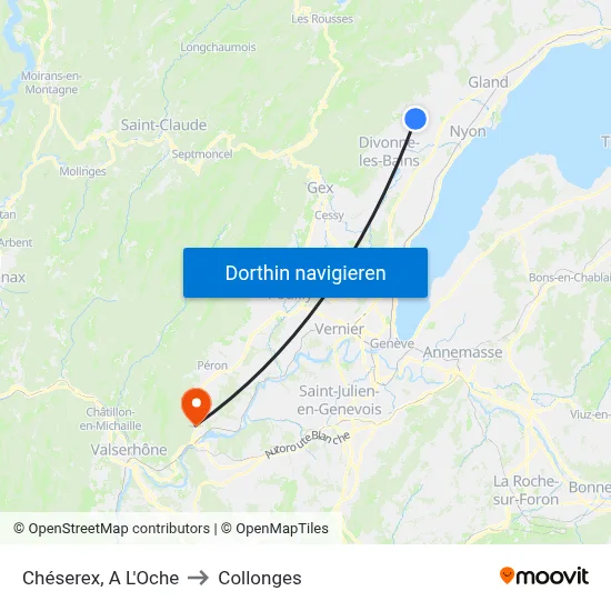 Chéserex, A L'Oche to Collonges map