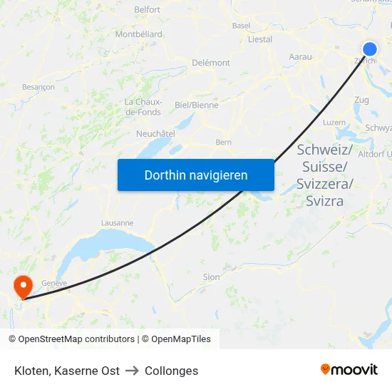 Kloten, Kaserne Ost to Collonges map