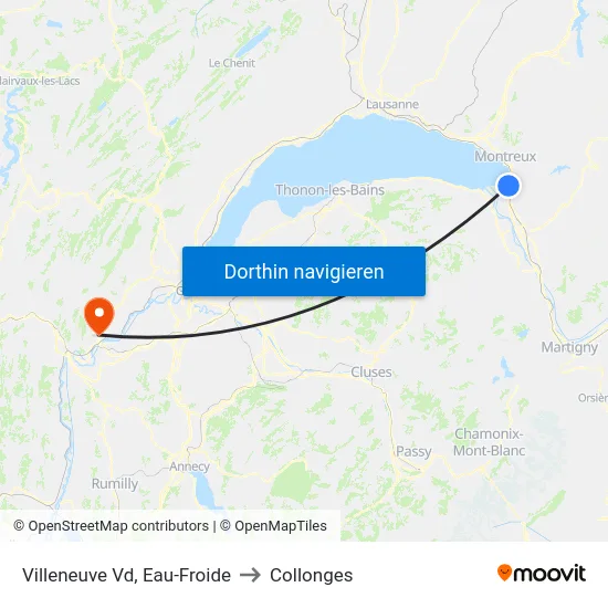 Villeneuve Vd, Eau-Froide to Collonges map