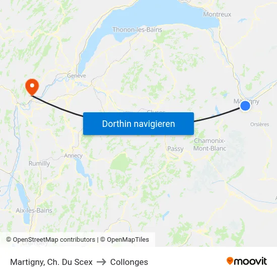 Martigny, Ch. Du Scex to Collonges map