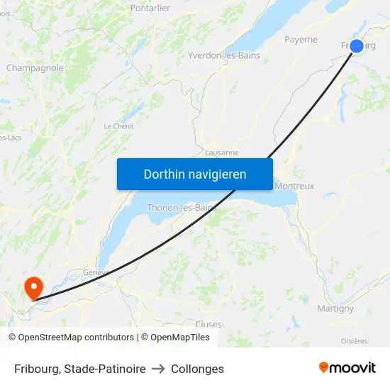 Fribourg, Stade-Patinoire to Collonges map